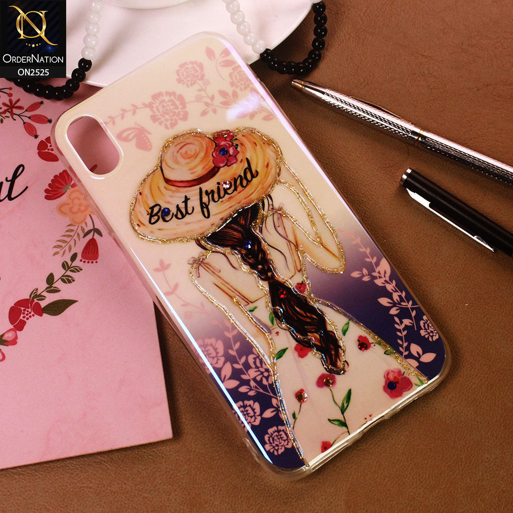 iPhone XS Max Cover - Design 2 - Girlish Fashion Style Shiny Soft Case