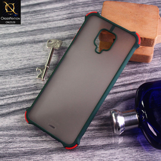 Xiaomi Redmi Note 9S Cover - Dark Green - Translucent Matte Shockproof Camera Ring Protection Case