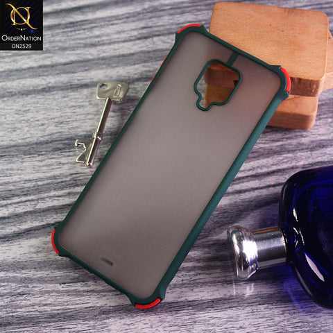 Xiaomi Redmi Note 9S Cover - Dark Green - Translucent Matte Shockproof Camera Ring Protection Case
