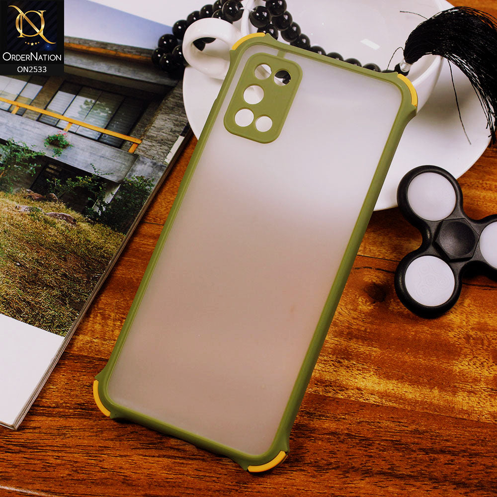 Samsung Galaxy M02s Cover - Light Green - Semi Transparent Matte Shockproof Camera Ring Protection Case (Copy)