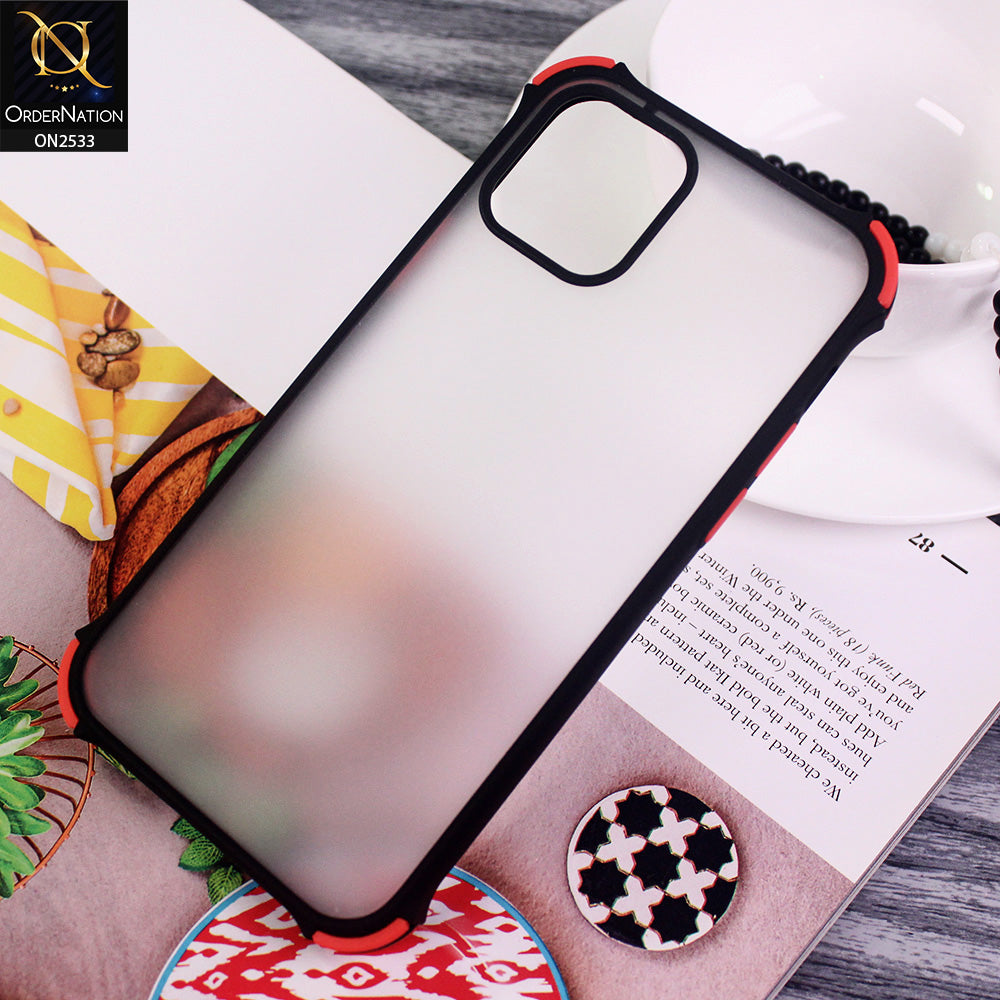 iPhone 12 Pro Cover - Black - Semi Transparent Matte Shockproof Case