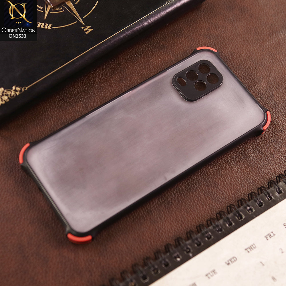 Xiaomi Mi 10 Lite 5G Cover  - Black - Semi Transparent Matte Shockproof Camera Ring Protection Case