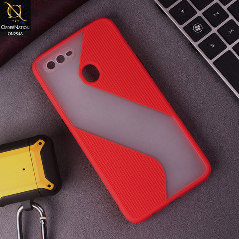Oppo A12 Cover - Red - New Ziggy Line Wavy Style Soft Case