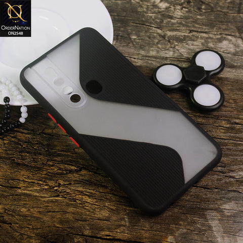 Tecno Camon 15 Premier Cover - Black - New Ziggy Line Wavy Style Soft Case