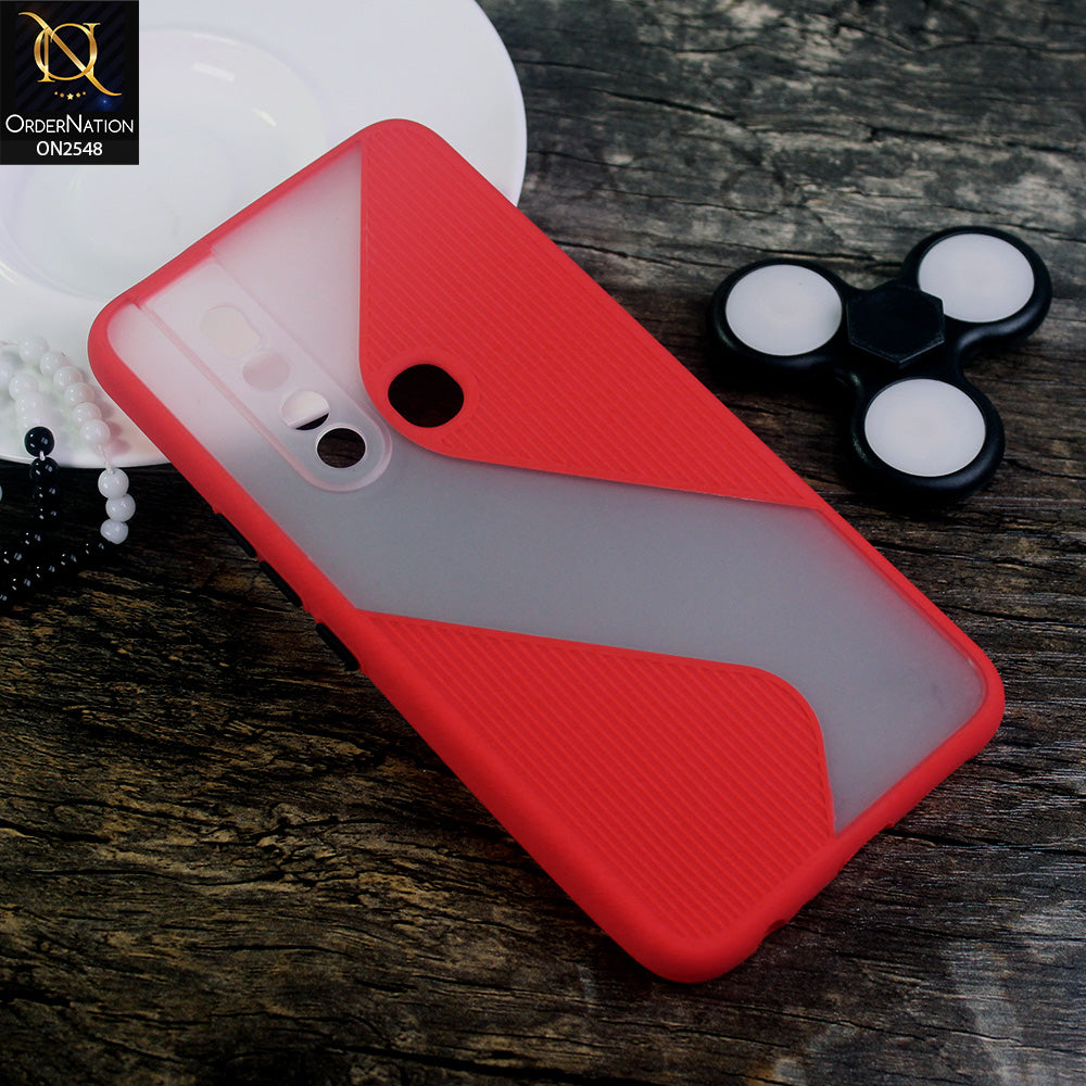 Tecno Camon 15 Premier Cover - Red - New Ziggy Line Wavy Style Soft Case