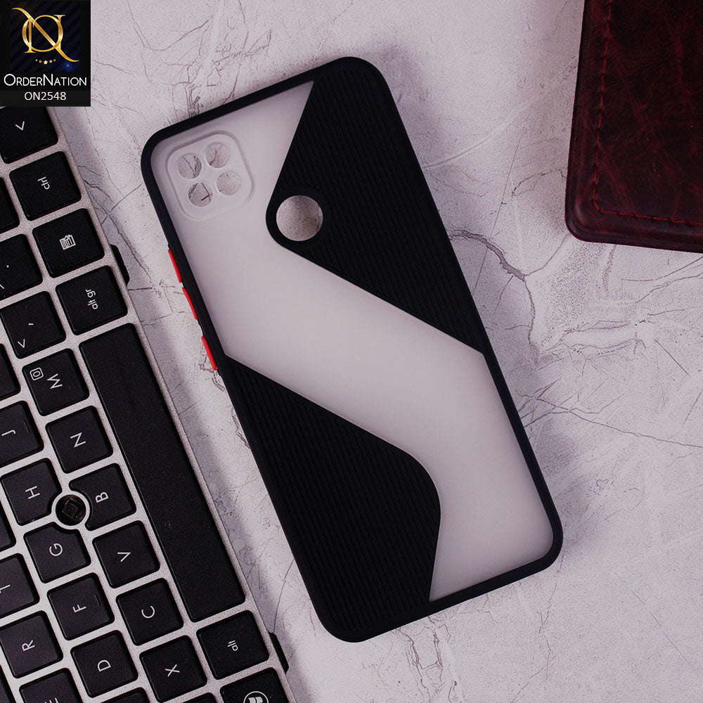 Xiaomi Redmi 9C Cover - Black - New Ziggy Line Wavy Style Soft Case