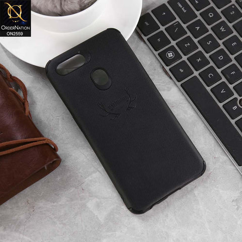 Oppo A12s Cover - Black - New Dot Texture PU Leather Soft Case