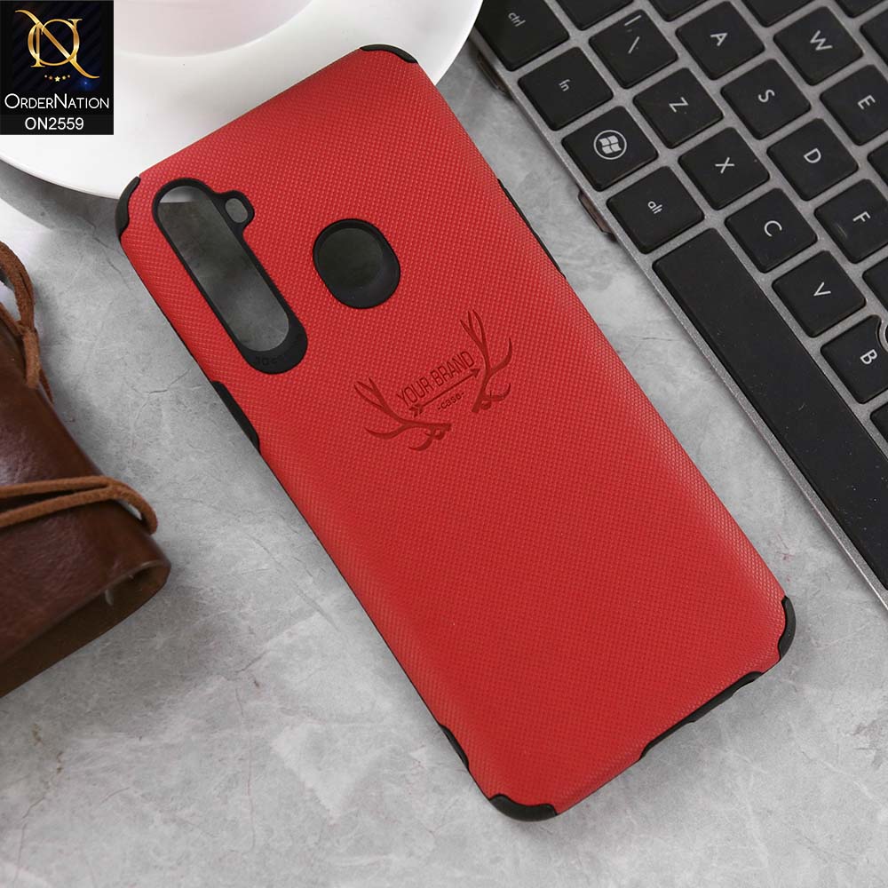 Realme 5 Cover - Red - New Dot Texture PU Leather Soft Case
