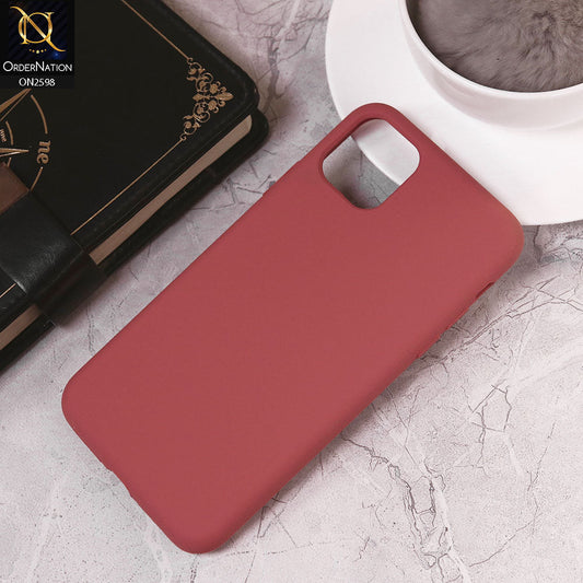 iPhone 11 Pro Max Cover - Light Red - HQ Silica Gel Silicon Shockproof Matte Soft Case