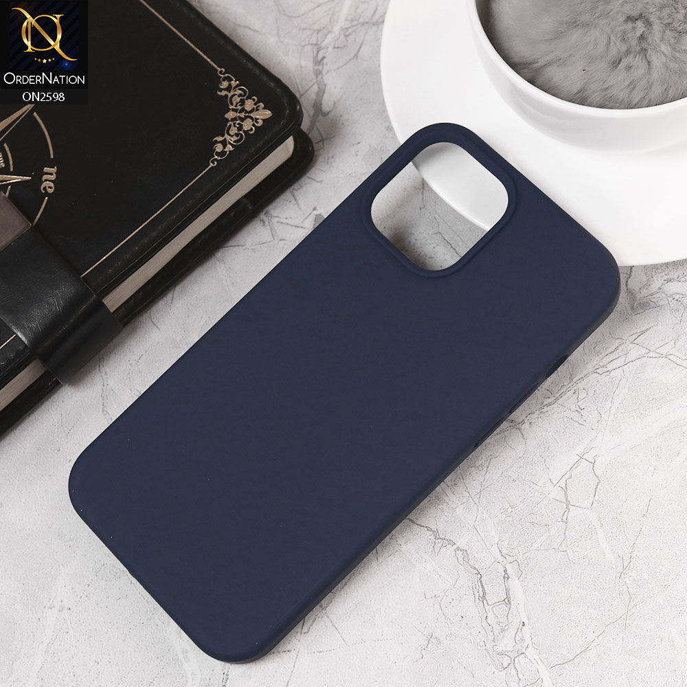iPhone 12 Pro Max Cover - Midnight Blue - HQ Silica Gel Silicon Shockproof Matte Soft Case