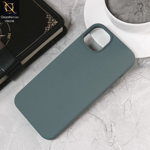 iPhone 14 Plus Cover - Green - HQ Silica Gel Silicon Shockproof Matte Soft Case