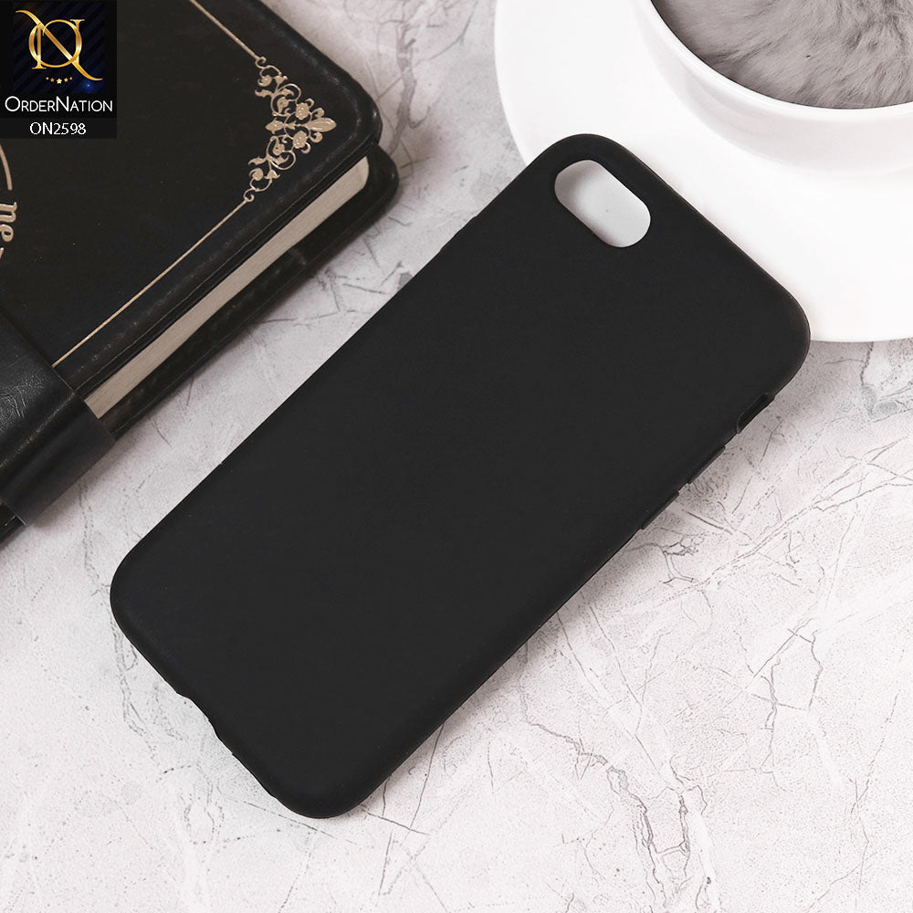 iPhone SE 2020 Cover - Black - HQ Silica Gel Silicon Shockproof Matte Soft Case