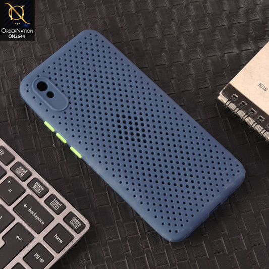 Xiaomi Redmi 9i Cover - Blue -  Cooling Breathing Mesh Soft Rubber Feel Phone Case
