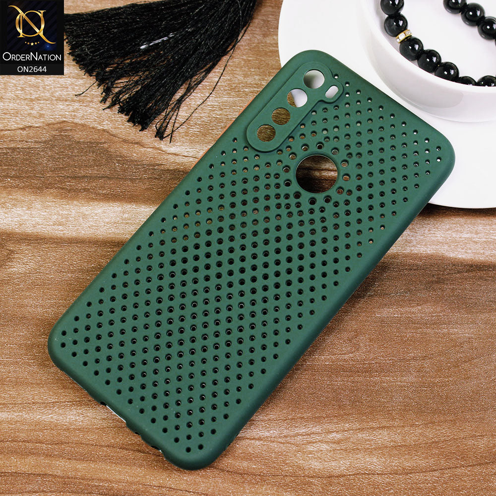 Xiaomi Redmi Note 8 Cover - Dark Green -  Cooling Breathing Mesh Soft Rubber Feel Phone Case