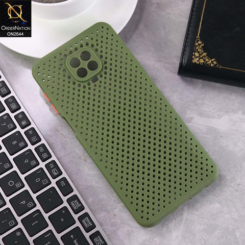 Xiaomi Poco M2 Pro Cover - Light Green -  Cooling Breathing Mesh Soft Rubber Feel Phone Case