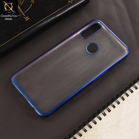 Oppo A31 Cover - Blue - Matte Colors Look Semi Transparent Soft Case