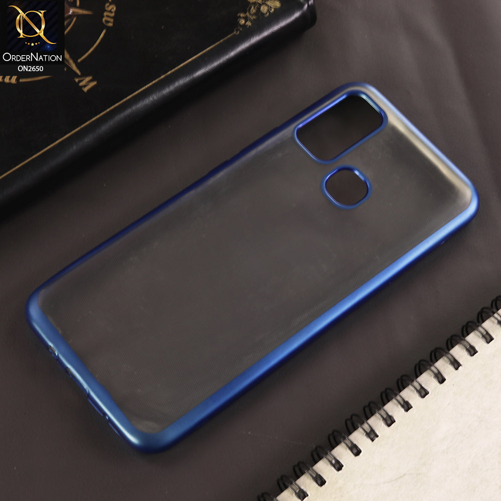 Infinix Hot 9 Play Cover - Blue - Matte Colors Look Semi Transparent Soft Case