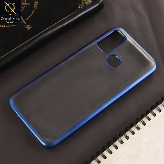 Infinix Hot 9 Play Cover - Blue - Matte Colors Look Semi Transparent Soft Case