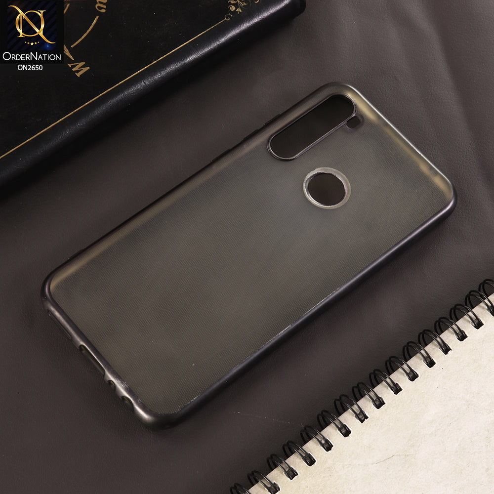 Xiaomi Redmi Note 8 Cover - Black - Matte Colors Look Semi Transparent Soft Case