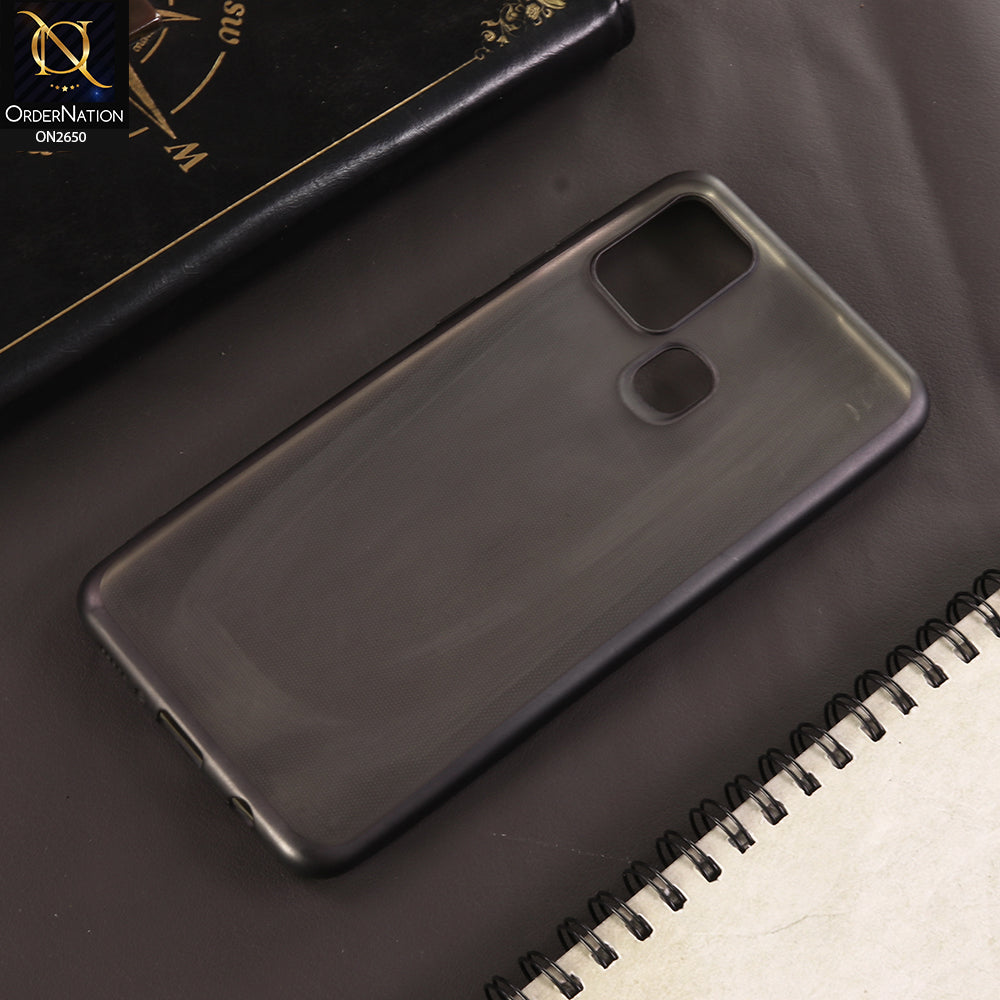 Samsung Galaxy A21s Cover - Black - Matte Colors Look Semi Transparent Soft Case