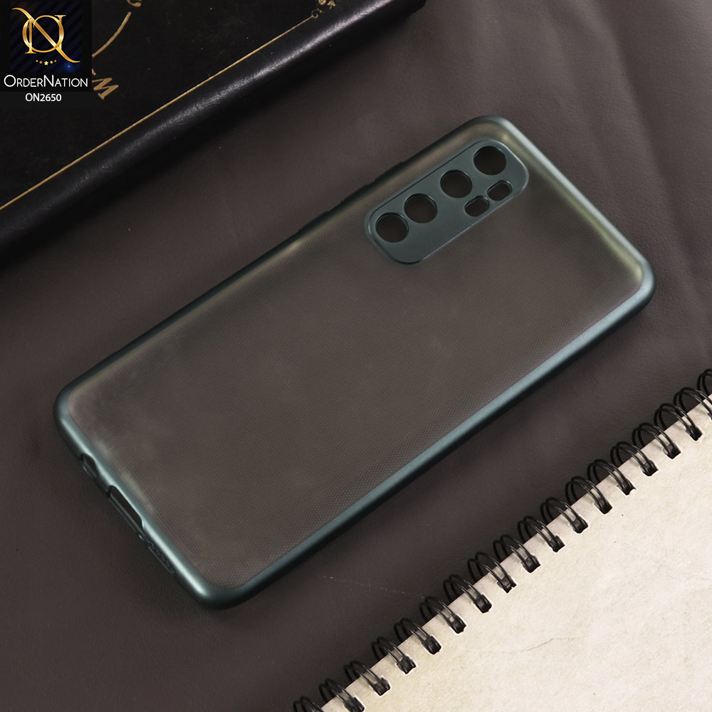 Xiaomi Mi Note 10 Lite Cover - Green - Matte Colors Look Semi Transparent Soft Case