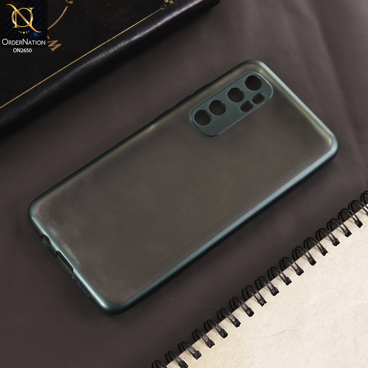 Xiaomi Mi Note 10 Lite Cover - Green - Matte Colors Look Semi Transparent Soft Case