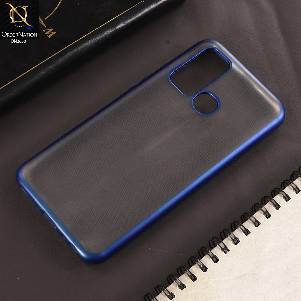 Vivo Y30 Cover - Blue - Matte Colors Look Semi Transparent Soft Case