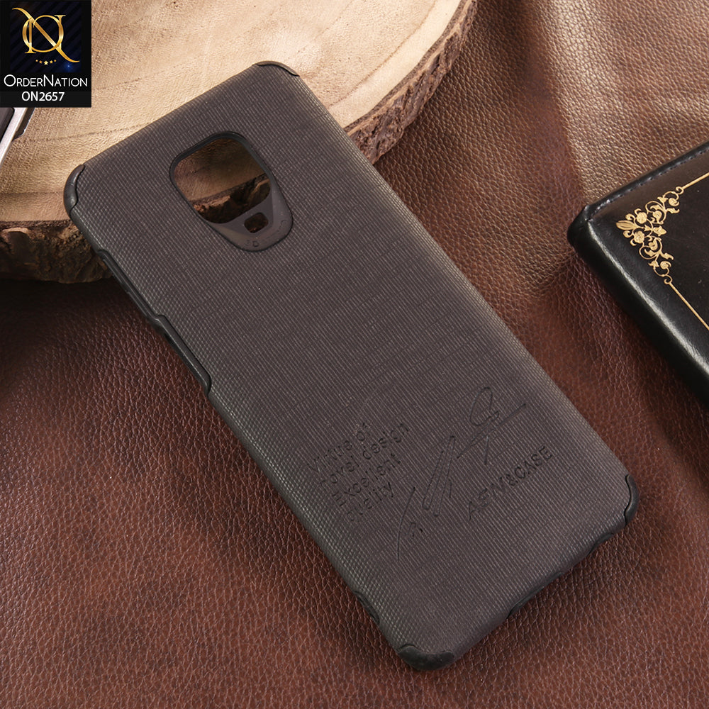Xiaomi Poco M2 Pro Cover - Black - New Stylish Febric Texture Case with Holder