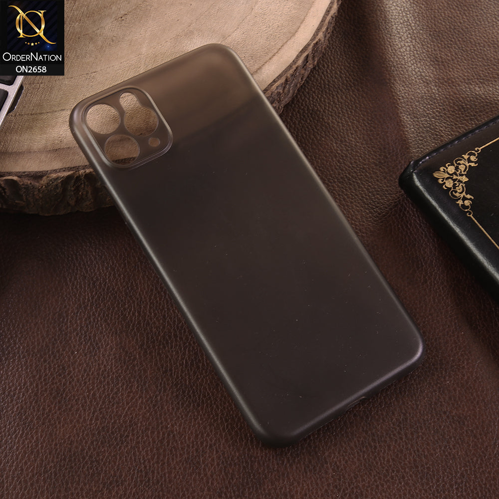 iPhone 11 Pro Max Cover - Black -  Ultra Thin ColoBlack Semi-Transparent Paper Shell Case
