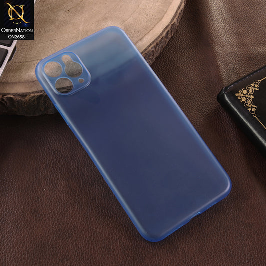 iPhone 11 Pro Max Cover - Blue -  Ultra Thin ColoBlue Semi-Transparent Paper Shell Case