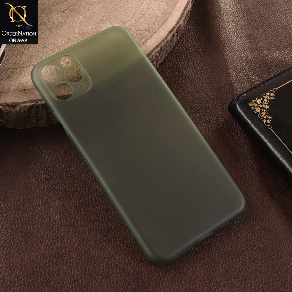 iPhone 11 Pro Max Cover - Green -  Ultra Thin ColoGreen Semi-Transparent Paper Shell Case