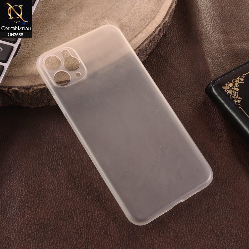 iPhone 11 Pro Max Cover - White -  Ultra Thin ColoWhite Semi-Transparent Paper Shell Case