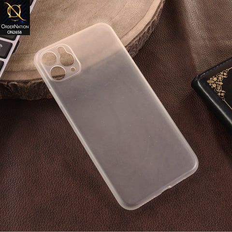 iPhone 11 Pro Max Cover - White -  Ultra Thin ColoWhite Semi-Transparent Paper Shell Case