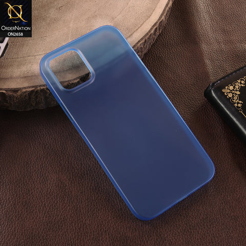 iPhone 12 Cover - Blue -  Ultra Thin ColoBlue Semi-Transparent Paper Shell Case