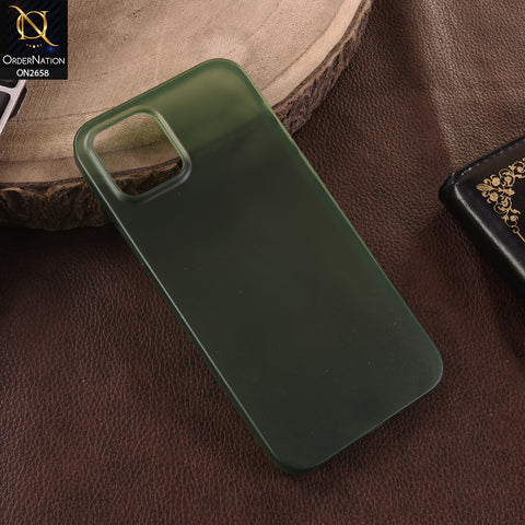 iPhone 12 Cover - Green -  Ultra Thin ColoGreen Semi-Transparent Paper Shell Case