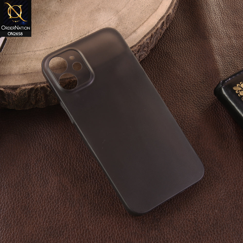 iPhone 12 Mini Cover - Black -  Ultra Thin ColoBlack Semi-Transparent Paper Shell Case