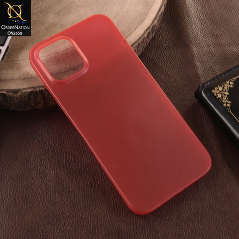 iPhone 12 Pro Max Cover - Red -  Ultra Thin Colored Semi-Transparent Paper Shell Case
