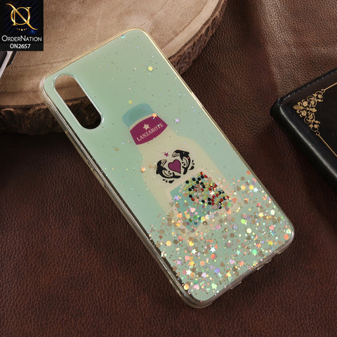 Vivo Y7s Cover - Light Green - Glamorous Look Glitter Shine Tpu Case - Glitter Does Not Move