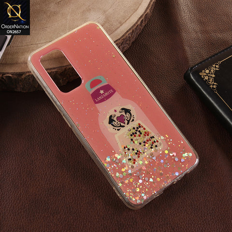 Vivo V19 Cover - Dark Pink - Glamorous Look Glitter Shine Tpu Case - Glitter Does Not Move