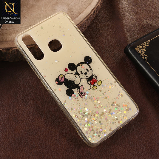 Vivo Y19 Cover - Yellow - Glamorous Look Glitter Shine Tpu Case - Glitter Does Not Move
