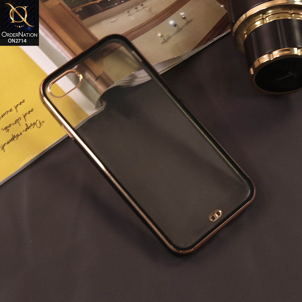 iPhone 6S / 6 Cover - Black - Eletroplating Soft Square Straight Edge Transparent Case