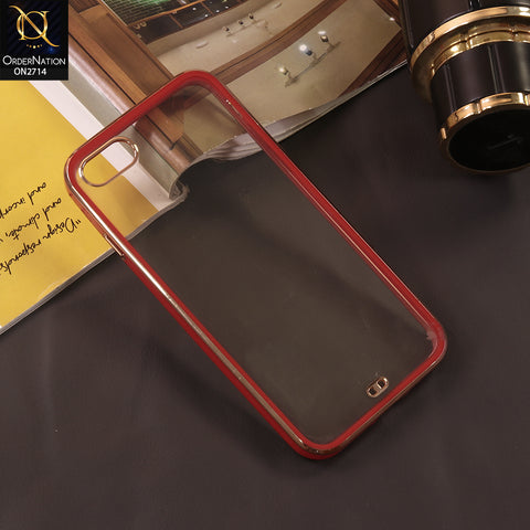 iPhone 6S / 6 Cover - Red - Eletroplating Soft Square Straight Edge Transparent Case