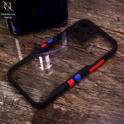 iPhone 11 Cover - Black -  New Designer Sporty Look Transparent Soft Shell Case