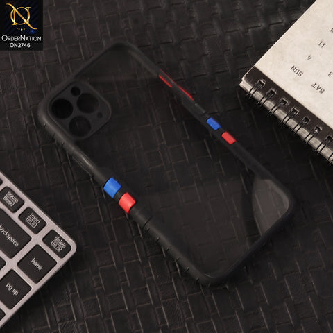 iPhone 11 Pro Cover - Black -  New Designer Sporty Look Transparent Soft Shell Case