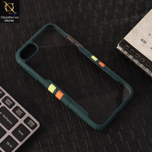 iPhone 6S / 6  Cover - Green -  New Designer Sporty Look Transparent Soft Shell Case