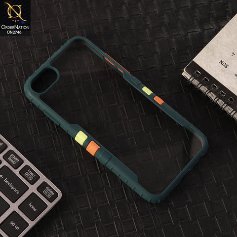 iPhone 6S / 6  Cover - Green -  New Designer Sporty Look Transparent Soft Shell Case