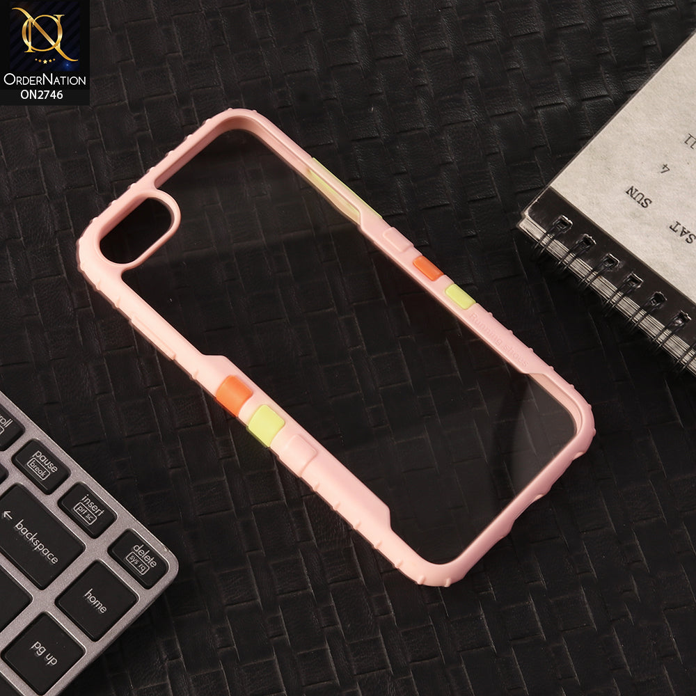 iPhone 6S / 6  Cover - Pink -  New Designer Sporty Look Transparent Soft Shell Case