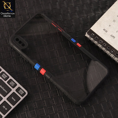iPhone XS Max Cover - Black -  New Designer Sporty Look Transparent Soft Shell Case
