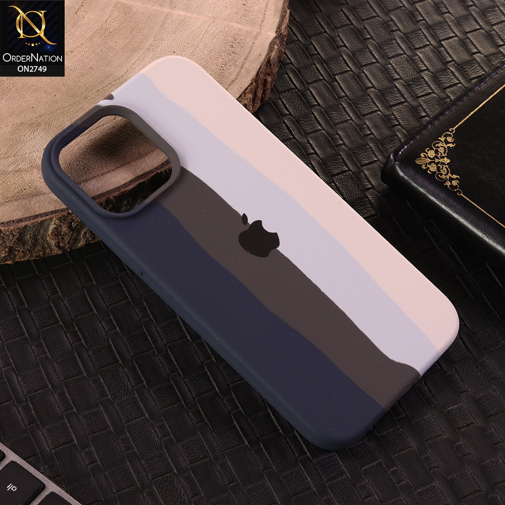 iPhone 13 Pro Max Cover - Gray -  Rainbow Series Liquid Soft Silicon Case
