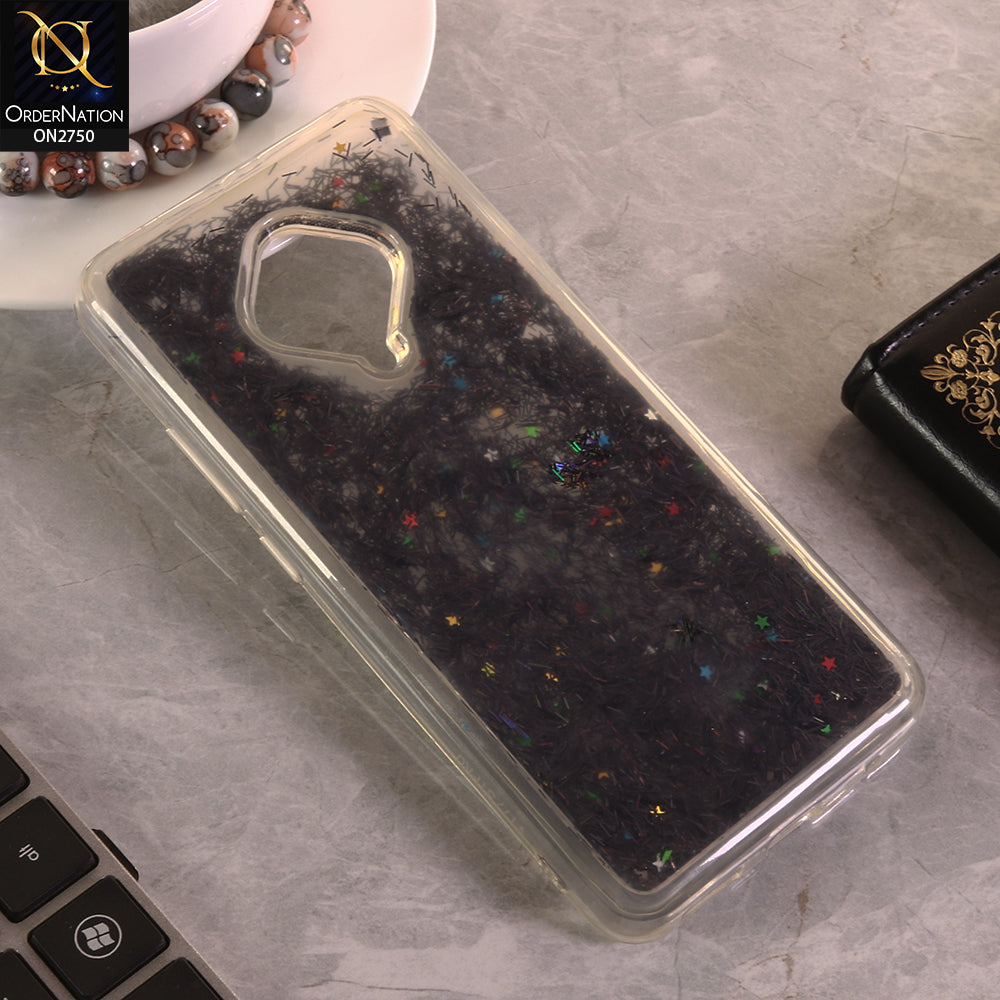 Vivo Y51 (2020 September) Cover - Black -  New Fashion Girlish Loopan Liquid Star Soft Case